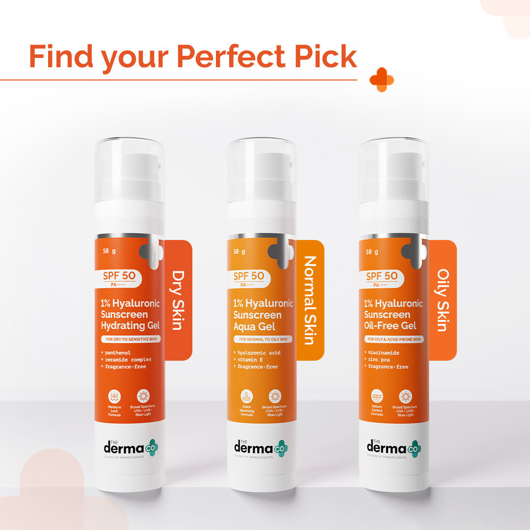 The Derma Co 1% Hyaluronic Sunscreen Hydrating Gel Spf 50 Pa++++ For Dry & Sen... - In-Vivo tested