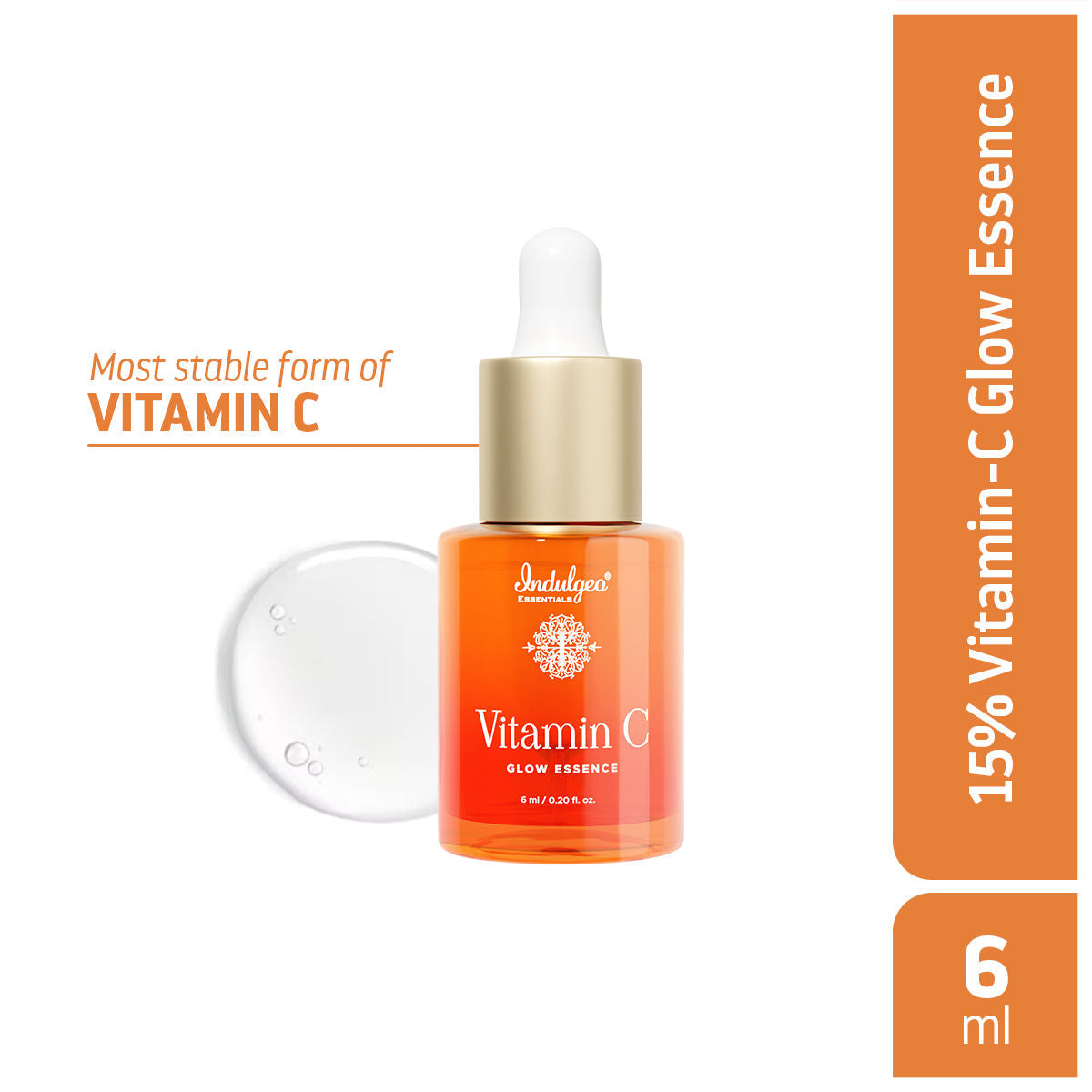 Indulgeo Essentials Vitamin C Glow Essence, Antioxidant - Rich Skin Brightening Face Serum