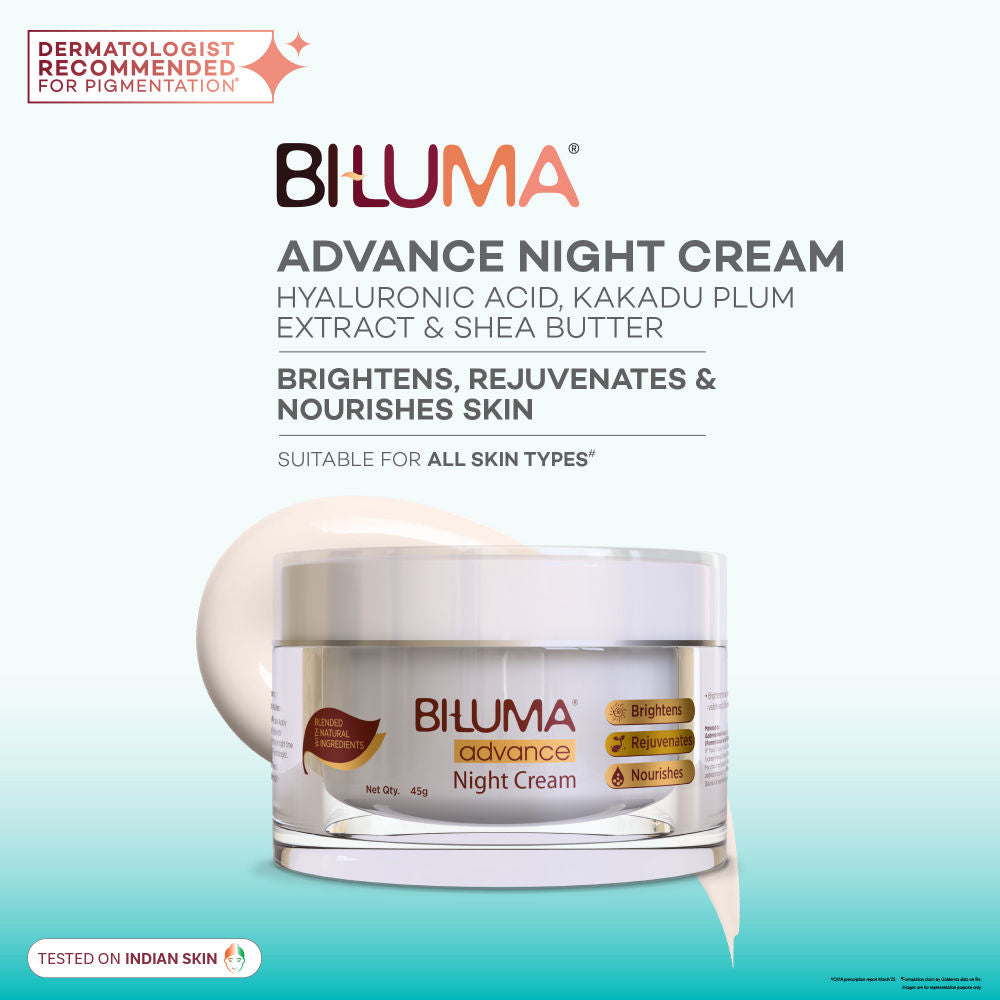 Biluma Night Cream, Vitamin C, Anti-Aging, Fades Fine Lines & Wrinkles, Light Weight