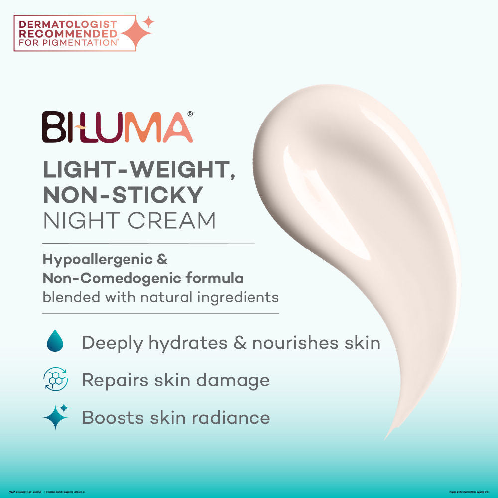Biluma Night Cream, Vitamin C, Anti-Aging, Fades Fine Lines & Wrinkles, Light Weight