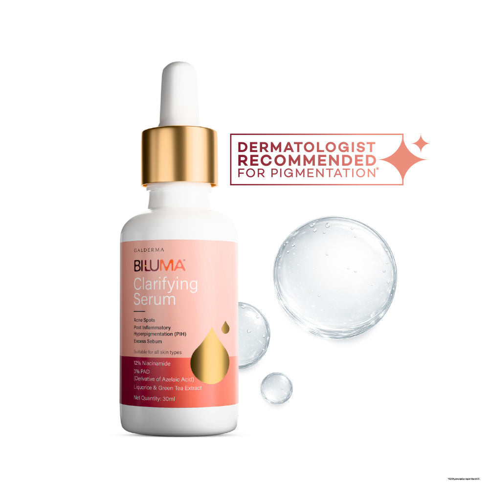 Biluma Clarifying Serum with Niacinamide, for Oily Skin, Fades Acne Spots & Reduces Sebum