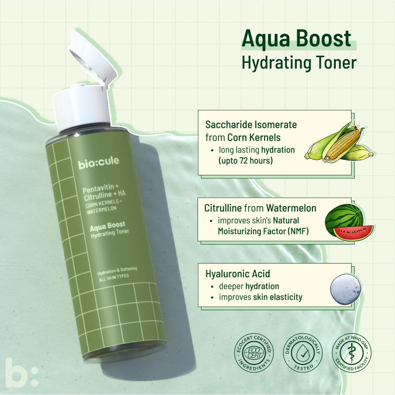 Biocule Aqua Boost Hydrating Face Toner - For All Skin Types