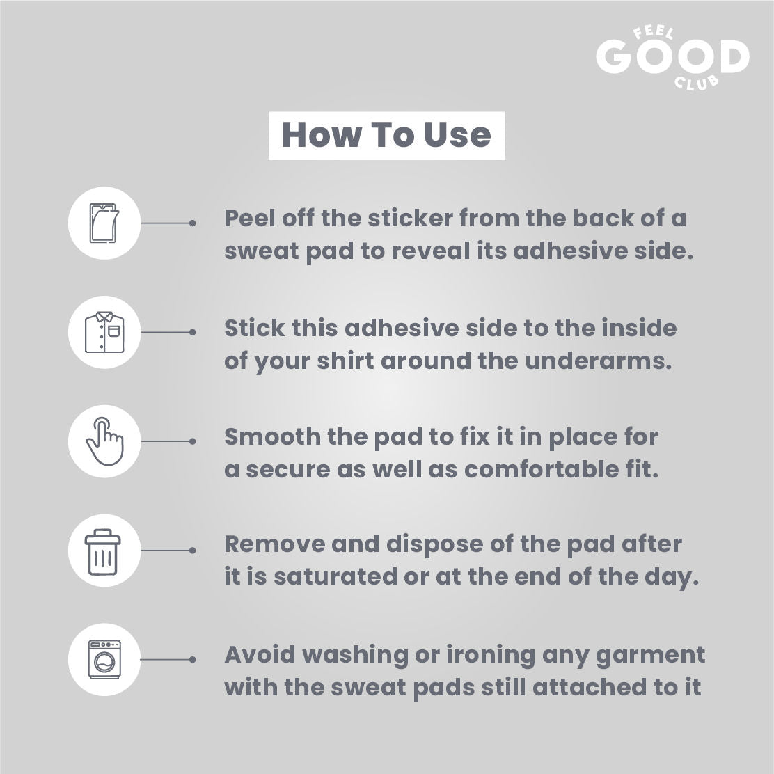 Feel Good Club Underarm Sweat Pads - 10 Pcs For Men & Women To Absorb Sweat Prevent Stains & Odour