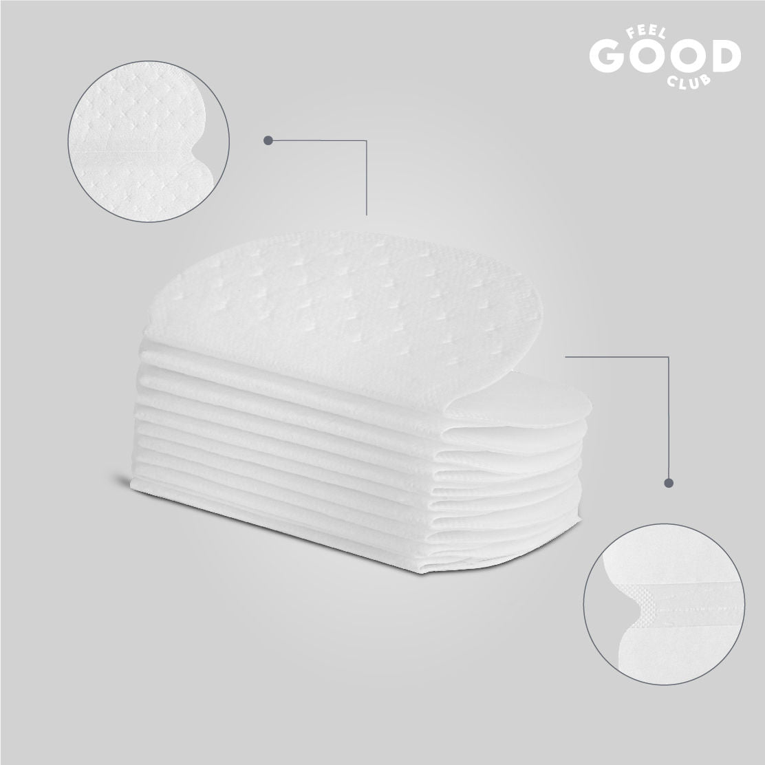 Feel Good Club Underarm Sweat Pads - 10 Pcs For Men & Women To Absorb Sweat Prevent Stains & Odour
