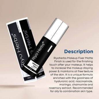 Riyo Herbs Matte Finish Makeup Fixer Moringa Infused Elegance for smug free makeup