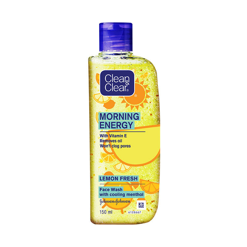 Clean & Clear Morning Energy Lemon Fresh Face Wash - Gentle Cleanser with Menthol for Oily Skin