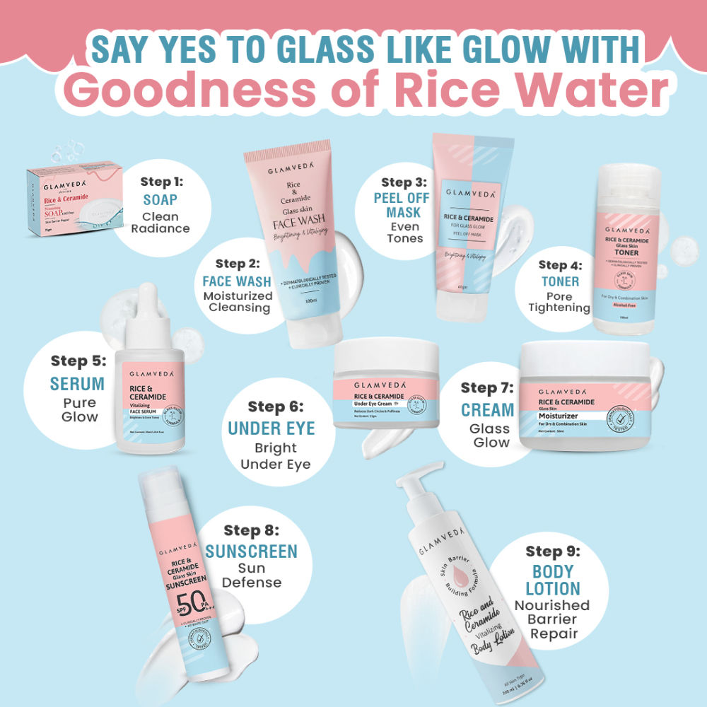 Glamveda Korean Glass Skin Rice & Ceramide Water Toner