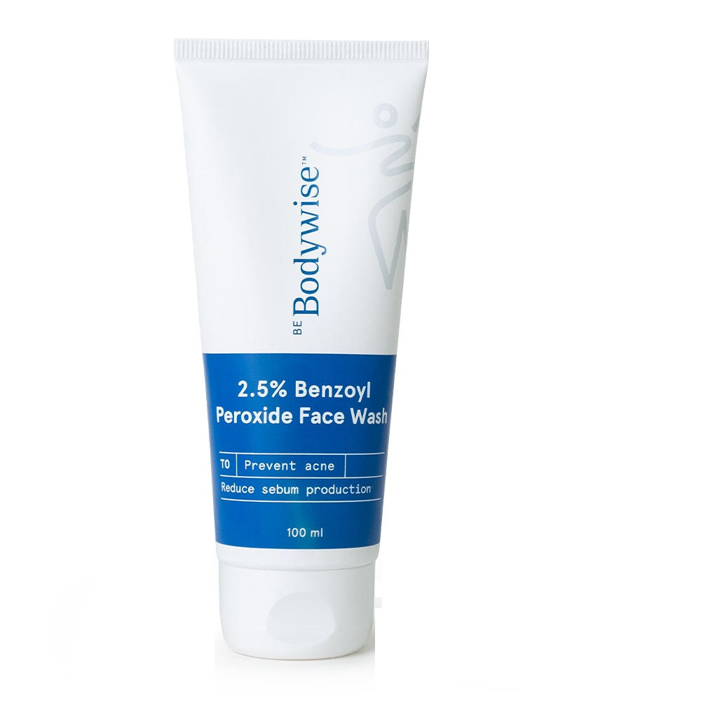Be Bodywise 2.5% Benzoyl Peroxide Face Wash - For Preventing Acne & Deep Cleansing Pores