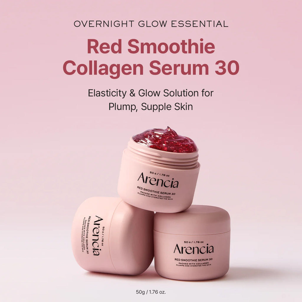 Arencia Red Smoothie Serum 30 - Anti-Aging Korean Serum with Vegan Collagen, Niacinamide & Peptides