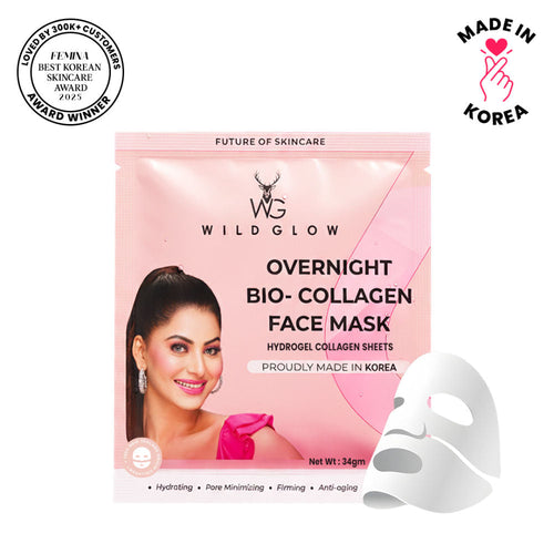 WILDGLOW Korean Glass Skin Bio-Collagen Overnight Face Mask - Pack of 1