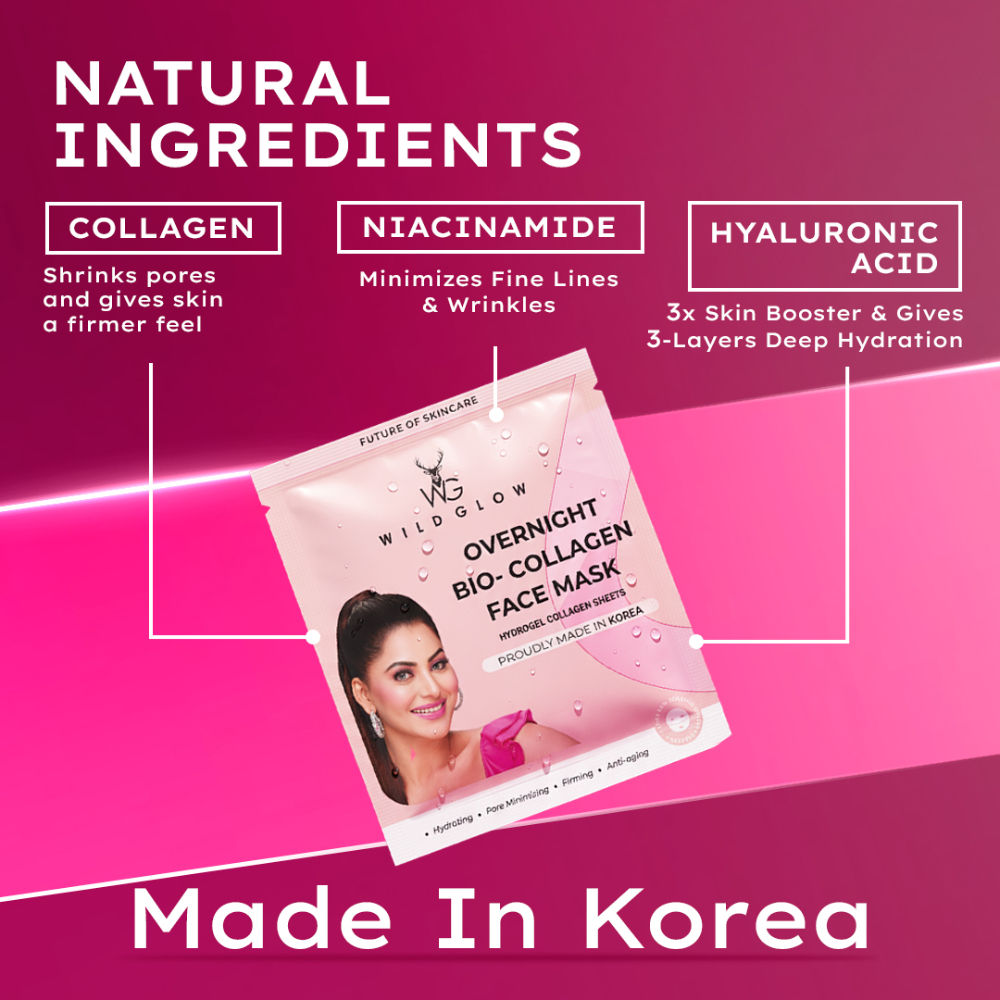 WILDGLOW Korean Glass Skin Bio-Collagen Overnight Face Mask - Pack of 1