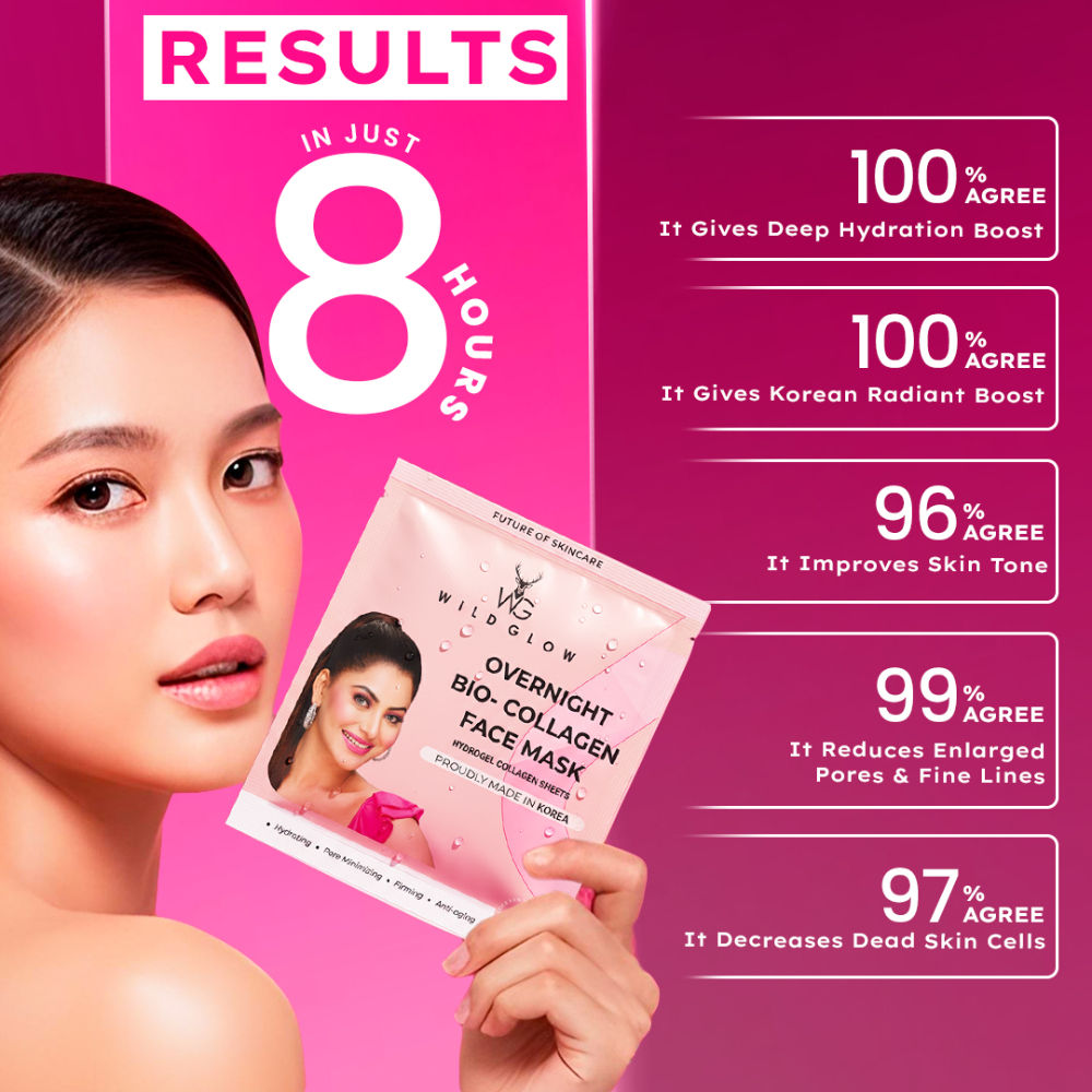 WILDGLOW Korean Glass Skin Bio-Collagen Overnight Face Mask - Pack of 1