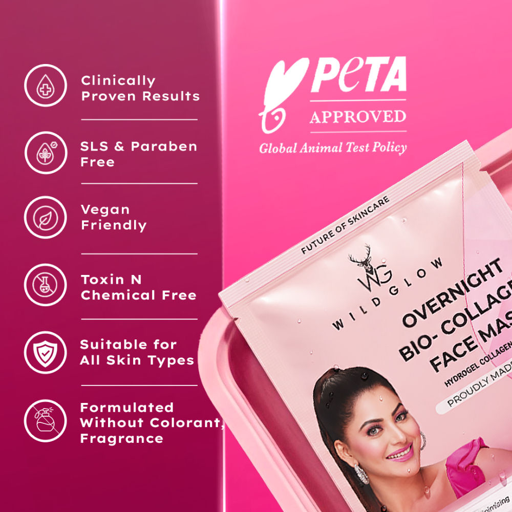 WILDGLOW Korean Glass Skin Bio-Collagen Overnight Face Mask - Pack of 1