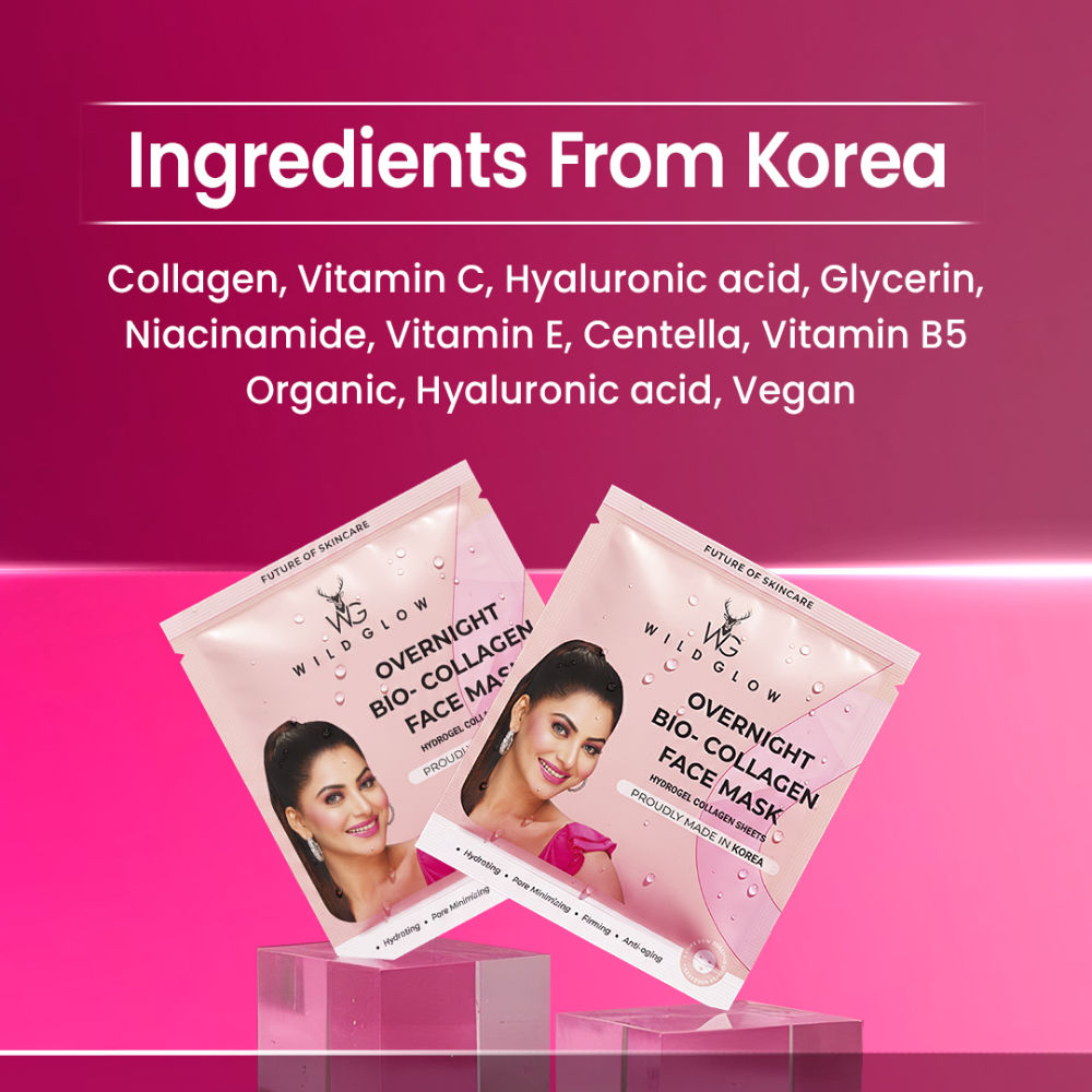 WILDGLOW Korean Glass Skin Bio-Collagen Overnight Face Mask - Pack of 1