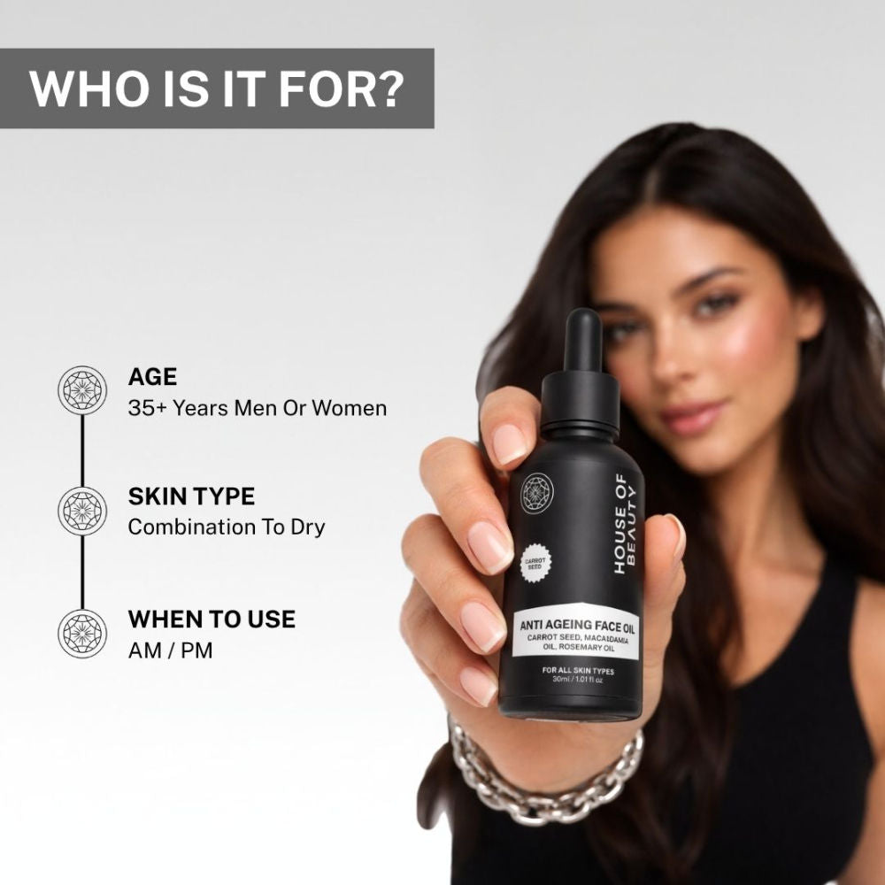 House of Beauty Anti Ageing Oil (Carrot Seed + Macadamia Rosemary)