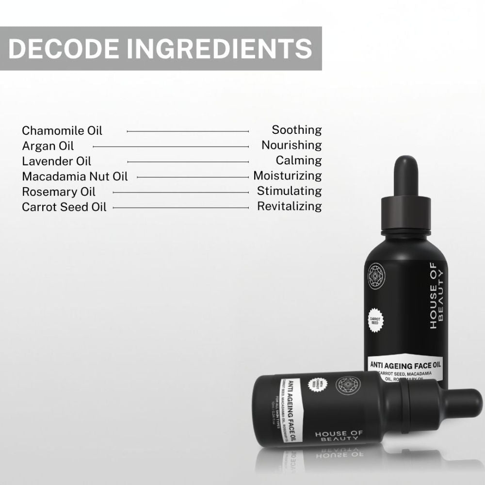 House of Beauty Anti Ageing Oil (Carrot Seed + Macadamia Rosemary)