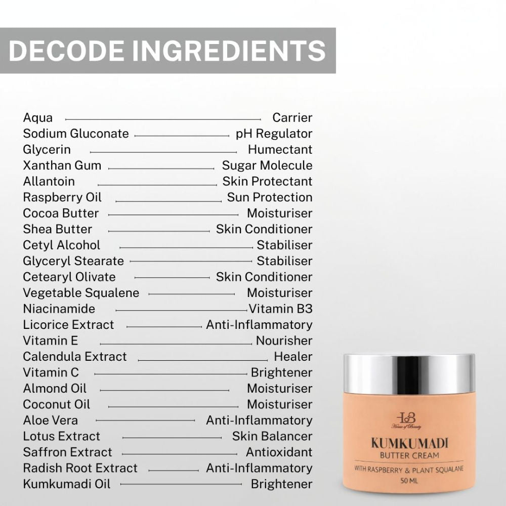 House Of Beauty Kumkumadi Butter Cream With Raspberry & Plant Squalane