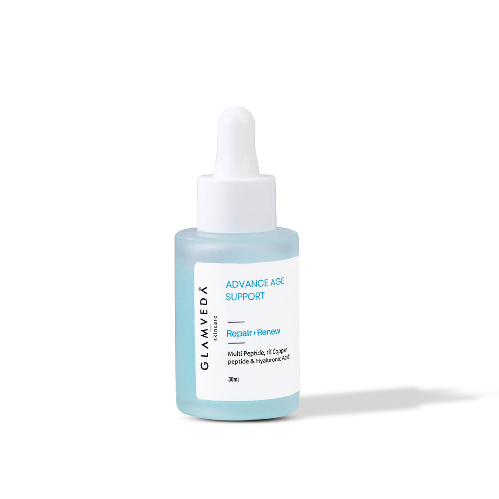 Glamveda 1% Copper Peptide + Hyaluronic Acid Anti Aging Serum - Reduces Fine Lines & Wrinkles
