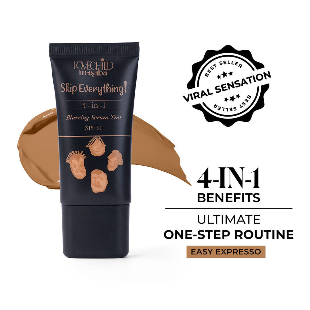 Lovechild Masaba Skip Everything Serum Skin Tint SPF 20, Liquid Foundation for all Skin type, Enriched with Vitamin E for anti-ageing benefits
