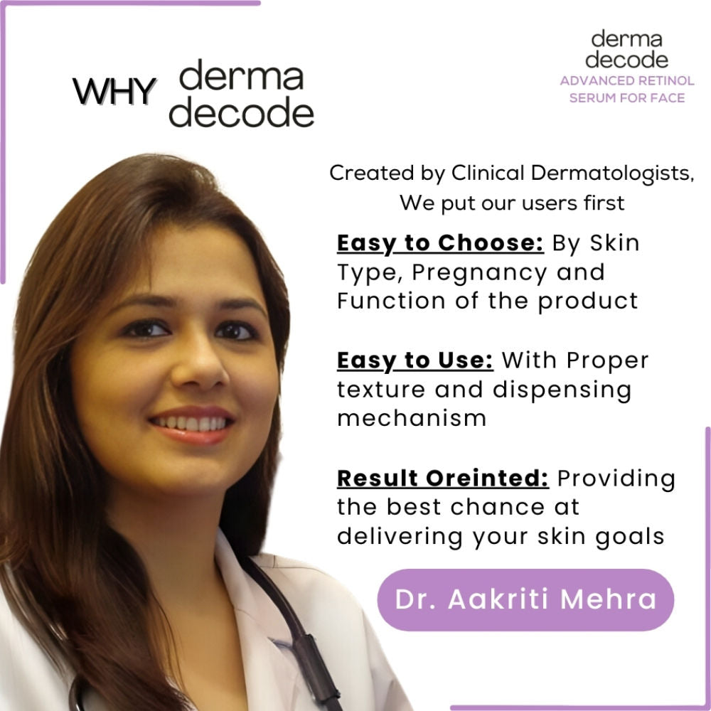 Derma Decode Advanced Retinol Face Serum With 1% Retinol And 0.5 % Retinal For Anti Aging Wrinkles