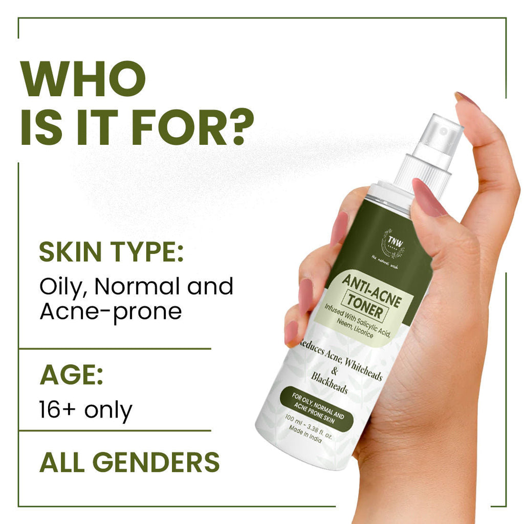 TNW The Natural Wash Anti Acne Toner with Salicylic acid, Controls sebum, Tightens pores