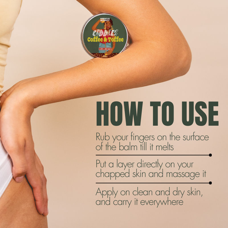 Hibiscus Monkey Cuddles Coffee & Toffee Body Balm, Deeply Moisturizes Dry, Discolored & Chapped Skin
