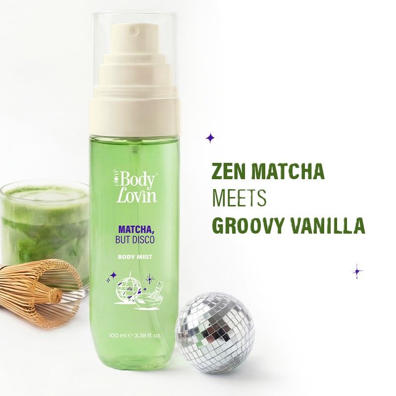 Plum BodyLovin’ Matcha, But Disco Body Mist, Long-Lasting, Lactonic Matcha Fragrance