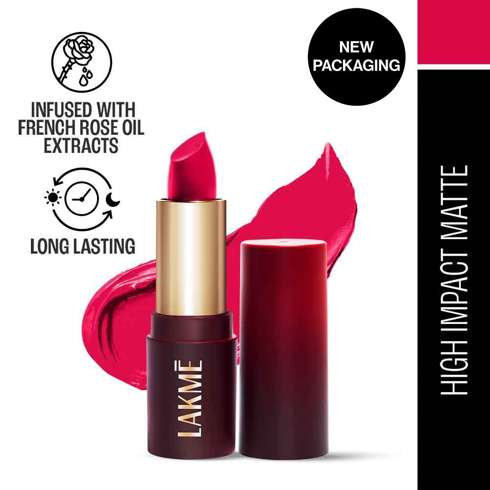 Lakme Forever Matte Lipstick, Made With French Rose Oil Extracts