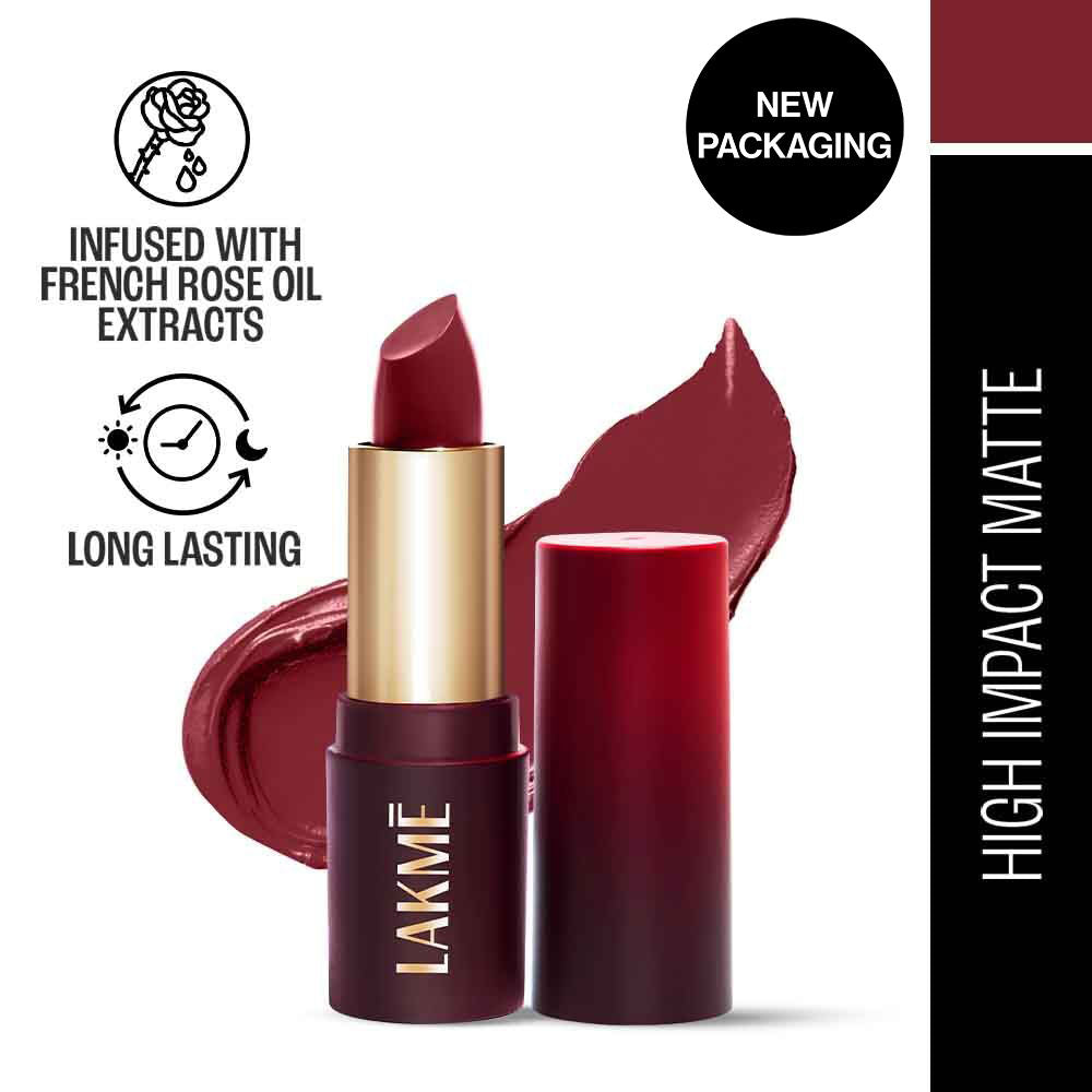 Lakme Forever Matte Lipstick, Made With French Rose Oil Extracts