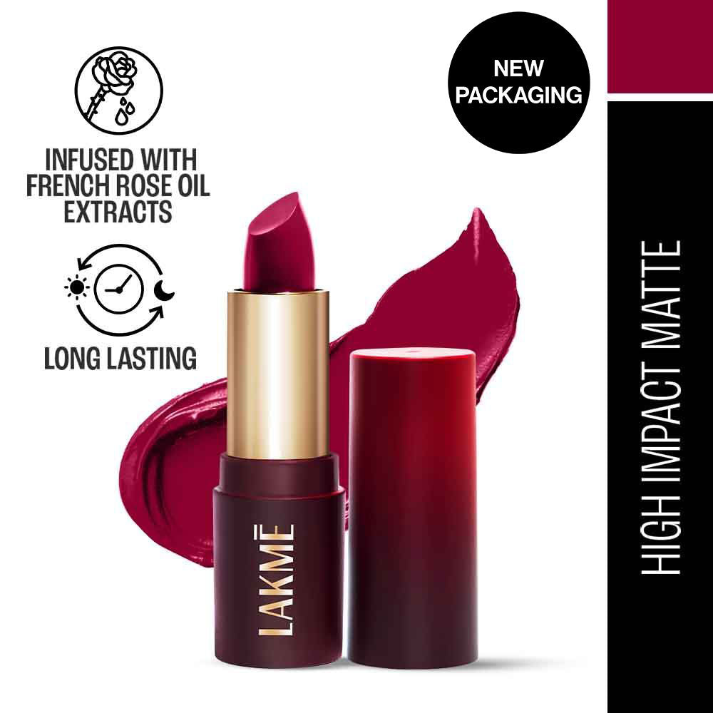 Lakme Forever Matte Lipstick, Made With French Rose Oil Extracts