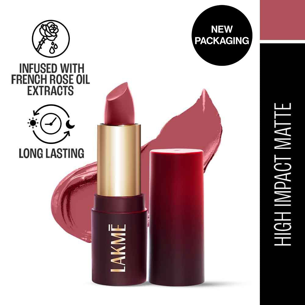 Lakme Forever Matte Lipstick, Made With French Rose Oil Extracts