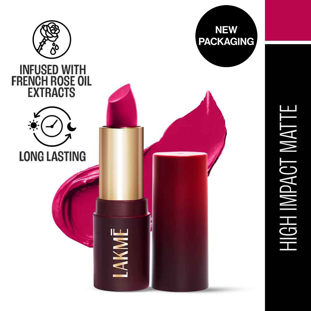 Lakme Forever Matte Lipstick, Made With French Rose Oil Extracts