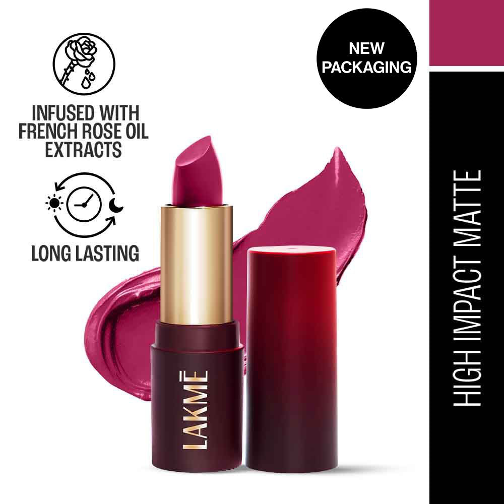 Lakme Forever Matte Lipstick, Made With French Rose Oil Extracts