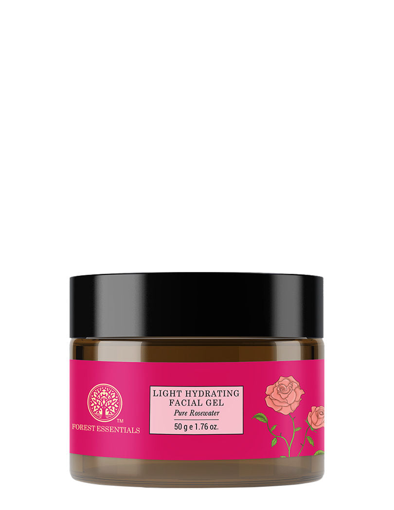 Forest Essentials Light Hydrating Facial Gel with Pure Rosewater - Ayurvedic Lightweight Moisturiser