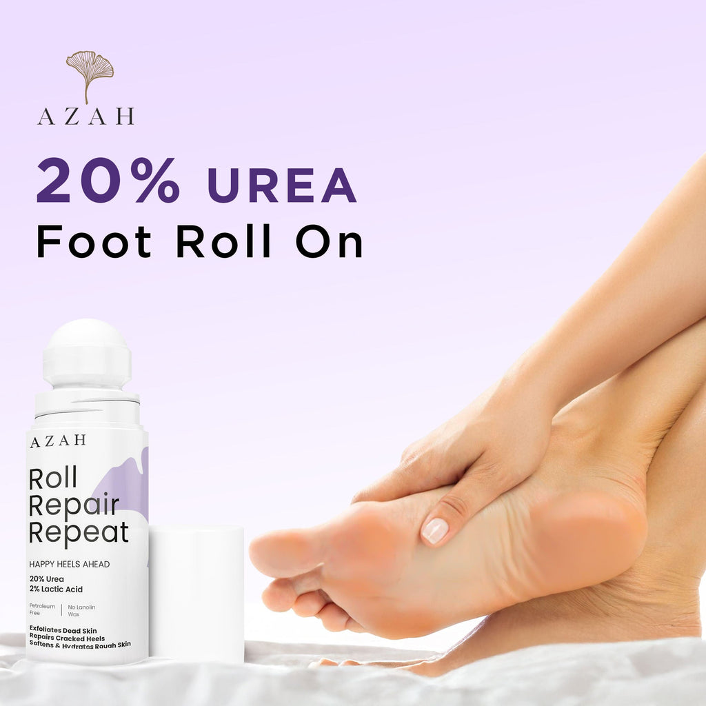 Azah Foot Roll On For Cracked Feet - Exfoliates Dead Skin & Repairs Rough Feet