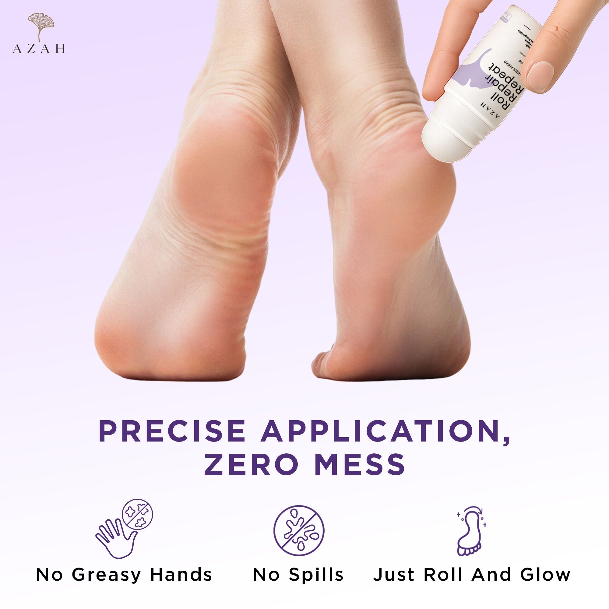 Azah Foot Roll On For Cracked Feet - Exfoliates Dead Skin & Repairs Rough Feet