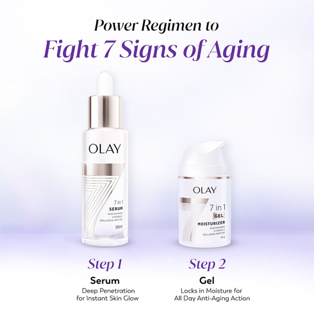 Olay 7in1 Gel Moisturizer with Niacinamide, Vitamin C, Collagen Peptide, Fights 7 Skin Issues