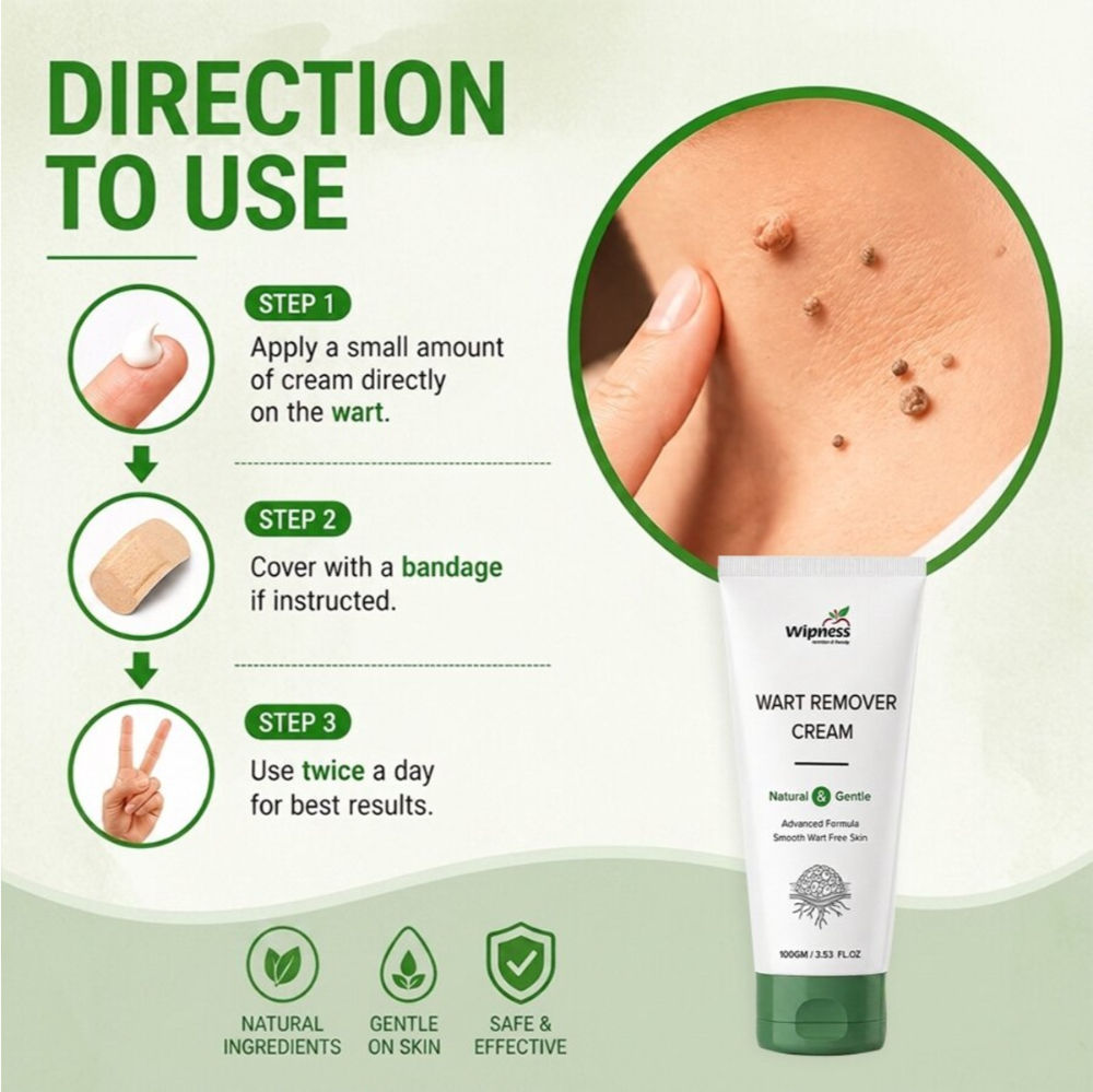 Wipness Natural Wart Remover Cream For Men & Women
