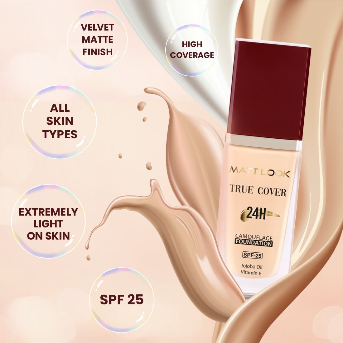 Matt look True Cover Camouflage 24Hrs Long Stay Foundation