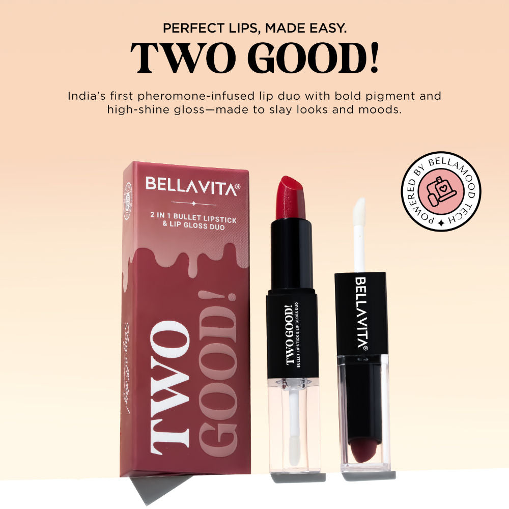 Bella Vita Organic Two Good 2-in-1 Lipstick Gloss Duo