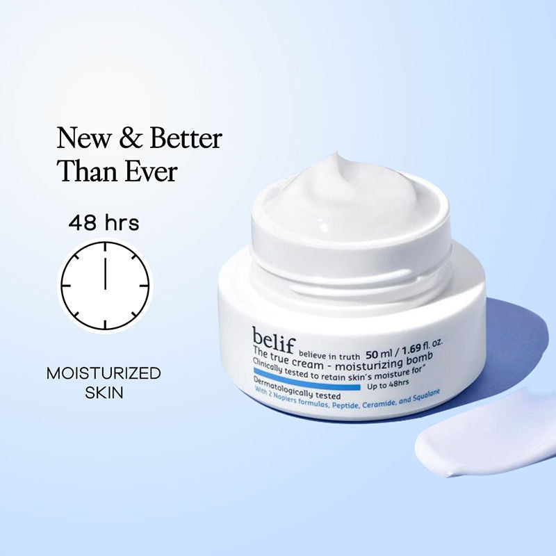 belif Aqua Bomb Gel Moisturizer-Vegan Korean Hydrating Face Cream with Niacinamide & Hyaluronic Acid
