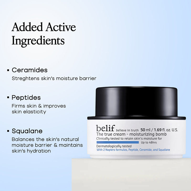 belif Aqua Bomb Gel Moisturizer-Vegan Korean Hydrating Face Cream with Niacinamide & Hyaluronic Acid