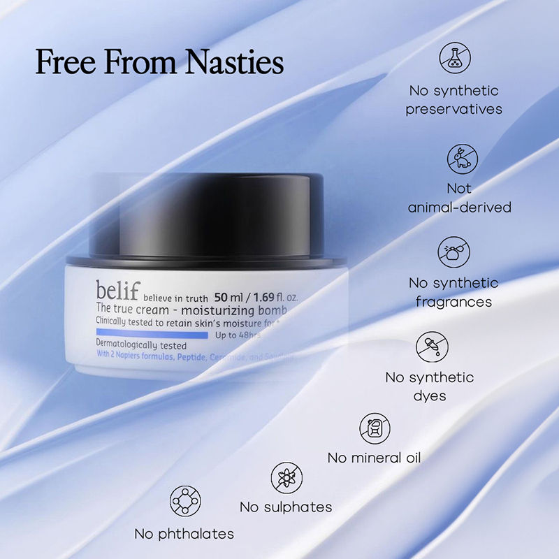 belif Aqua Bomb Gel Moisturizer-Vegan Korean Hydrating Face Cream with Niacinamide & Hyaluronic Acid