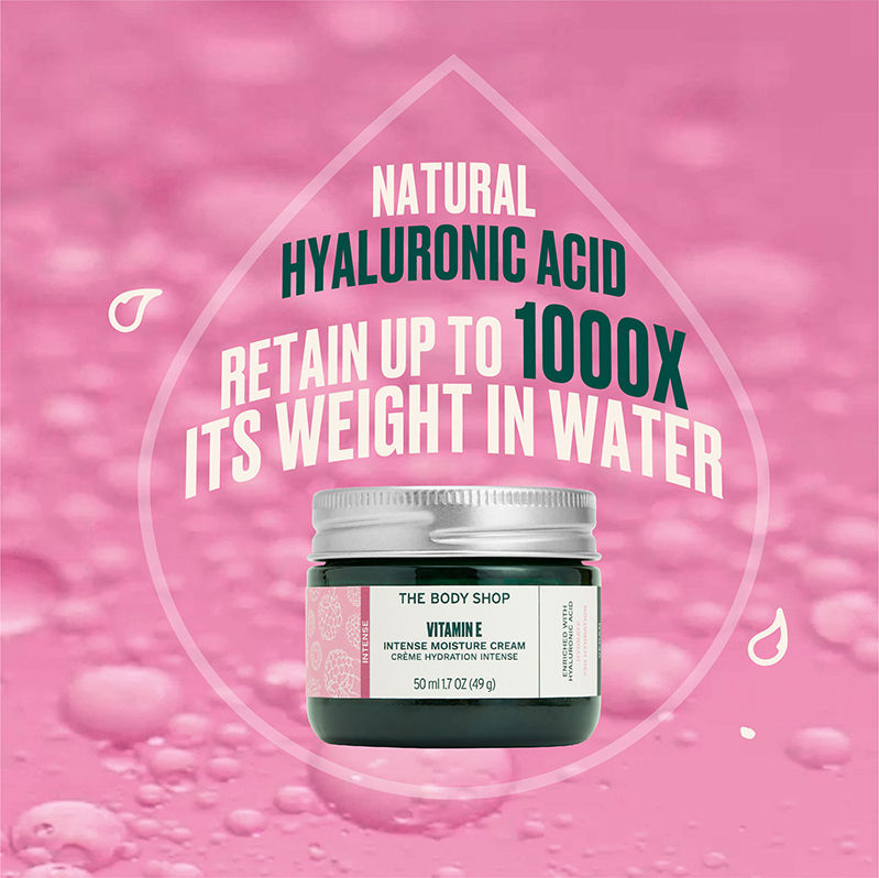The Body Shop Vitamin E Intense Moisture Cream 72H Hydration Hyaluronic Acid & Raspberry Seed Oil