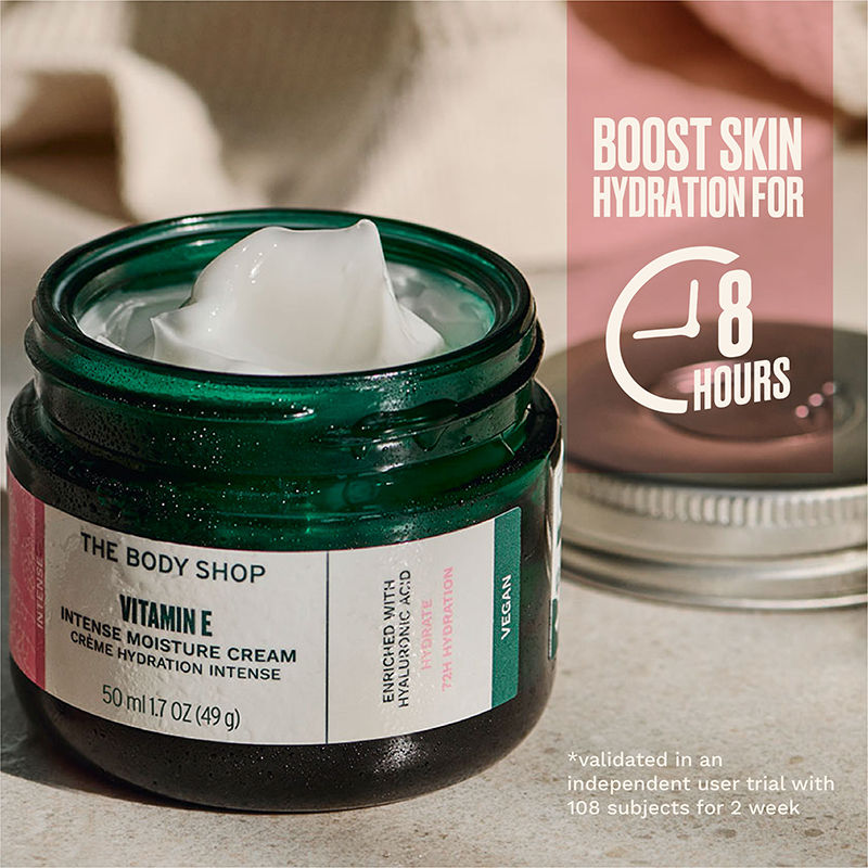 The Body Shop Vitamin E Intense Moisture Cream 72H Hydration Hyaluronic Acid & Raspberry Seed Oil