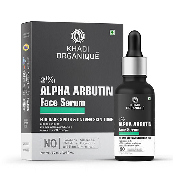 Khadi Organique Alpha Arbutin 2% +Hyaluronic Acid 1% Face Serum for Pigmentation & Dark Spots