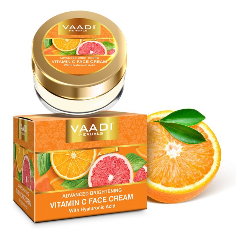 Vaadi Herbals Vitamin C Face Cream With Hyaluronic Acid For Extra Skin Brightening