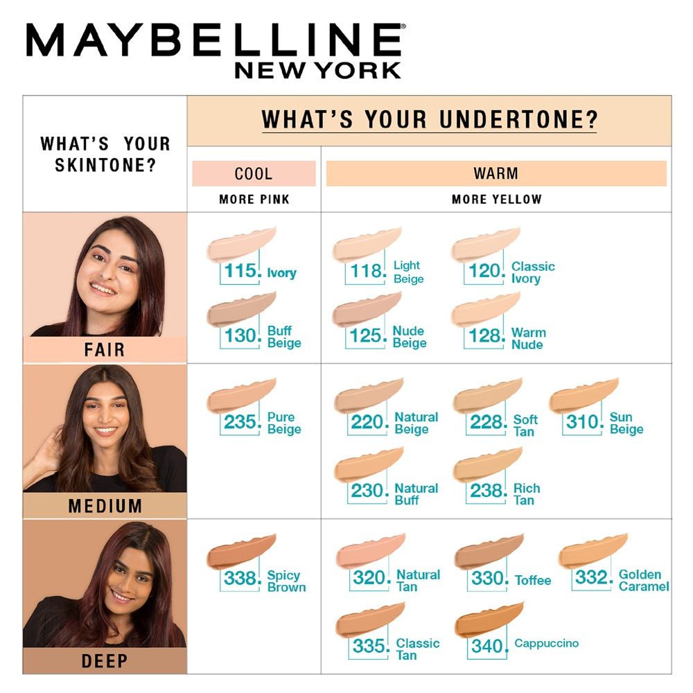 Maybelline New York Fit Me Matte+Poreless 16H Oil Control Foundation with SPF 22 - 115 Ivory
