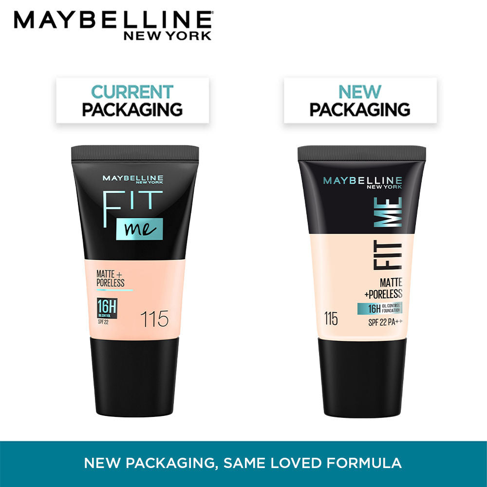 Maybelline New York Fit Me Matte+Poreless 16H Oil Control Foundation with SPF 22 - 115 Ivory