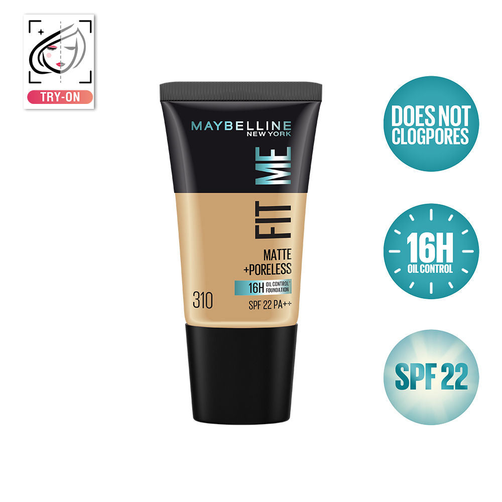 Maybelline New York Fit Me Matte+Poreless 16H Oil Control Foundation with SPF 22 - 115 Ivory